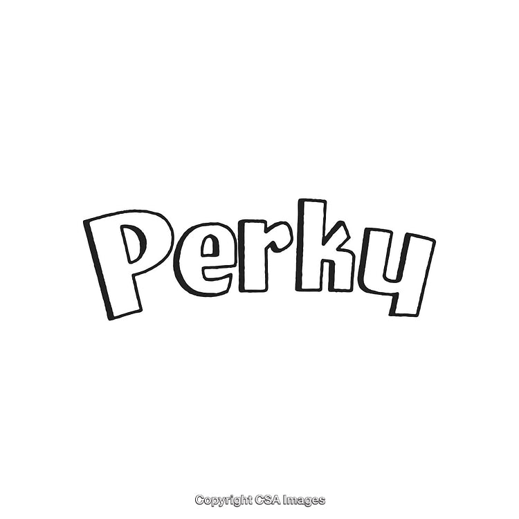 Playful Text Design Featuring the Word 'Perky' In A Fun Bold Font Style