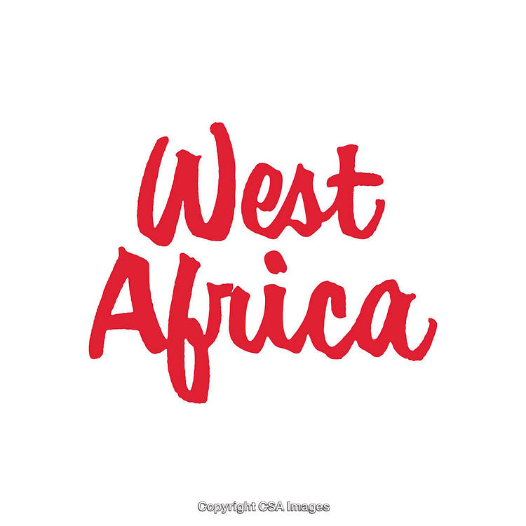 Bold Red Typography Featuring the Text 'West Africa' on White