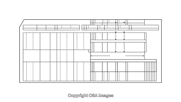 Black and White Diagram Depicting Detailed Architectural or Structural Layout Design