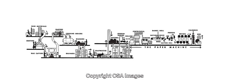 Diagram Depicting the Detailed Process of Paper Manufacturing