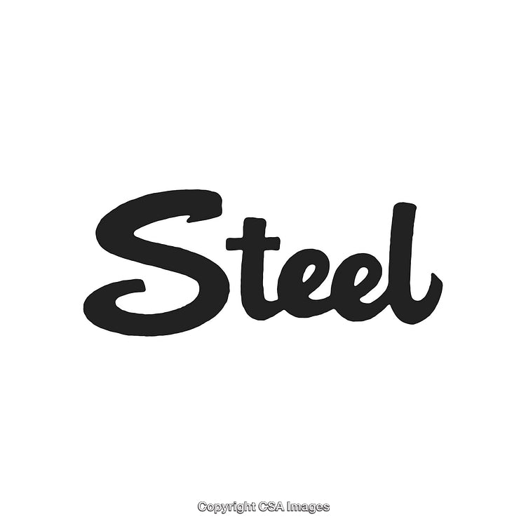 Modern Black Handwritten Steel Lettering on White Background