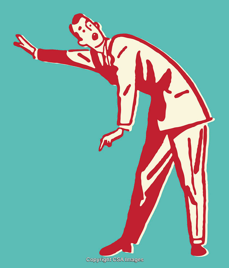Retro-Style Illustration of a Surprised Man in a Suit