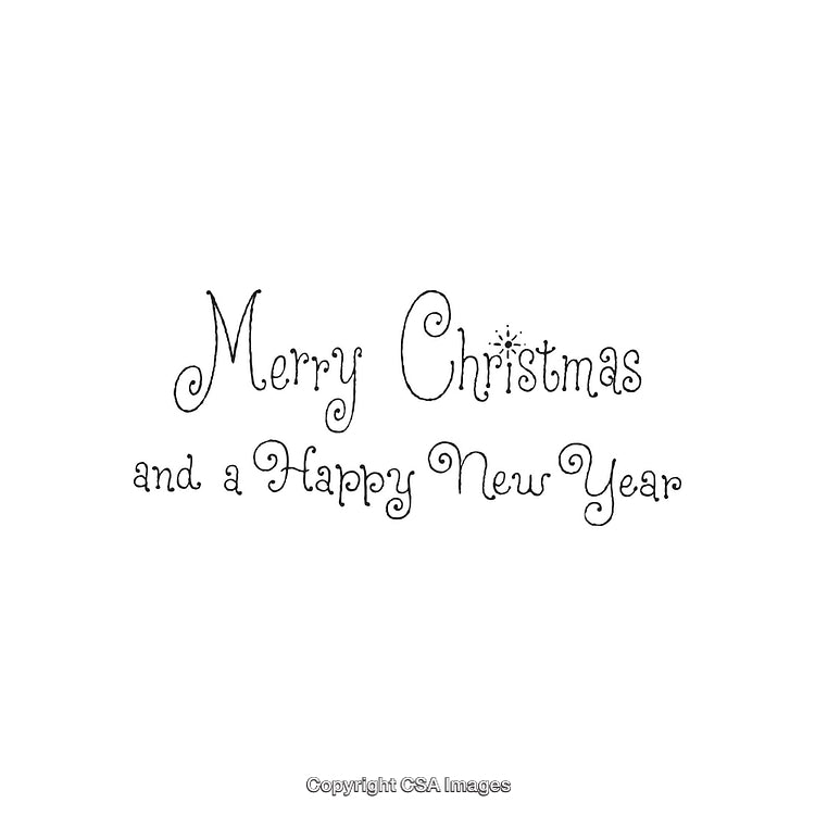 Elegant Christmas and New Year Greeting Text Design on White Background