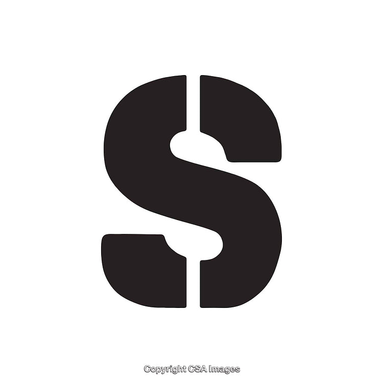 Bold Black Stylized Letter S on a White Background