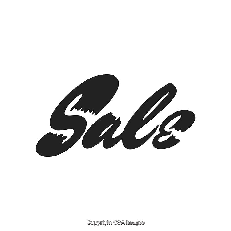 Bold Black Lettering Highlighting a Sale Concept on White Background