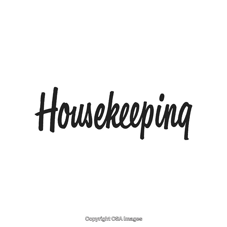 Housekeeping Word in Bold Black Font, Minimalist and Simple Design