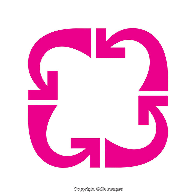 Pink Arrow Symbols Forming a Square on White Background