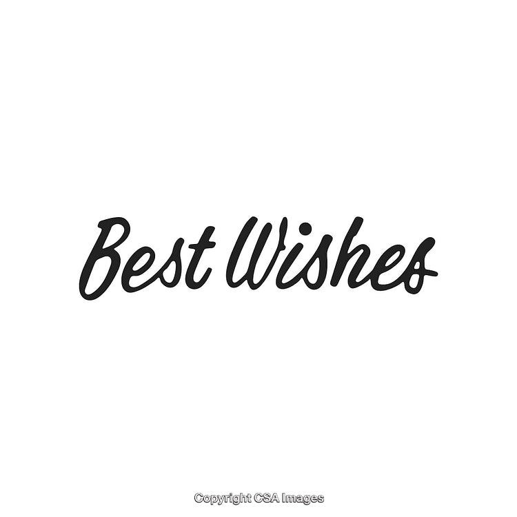 Elegant Script Text With 'Best Wishes' Message in Black on White Background