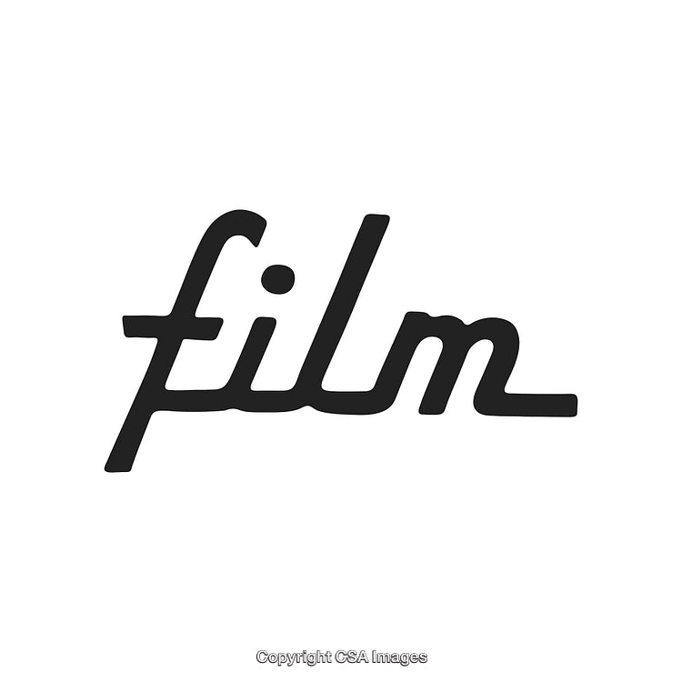 Stylized Calligraphy Text Featuring the Word 'Film' on a Clean Background