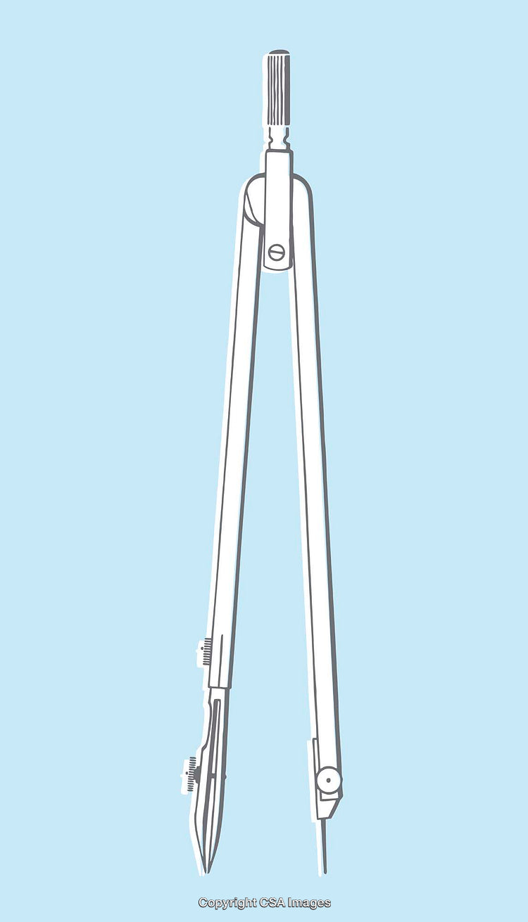 Illustration of a Geometrical Compass Tool for Technical Drawing