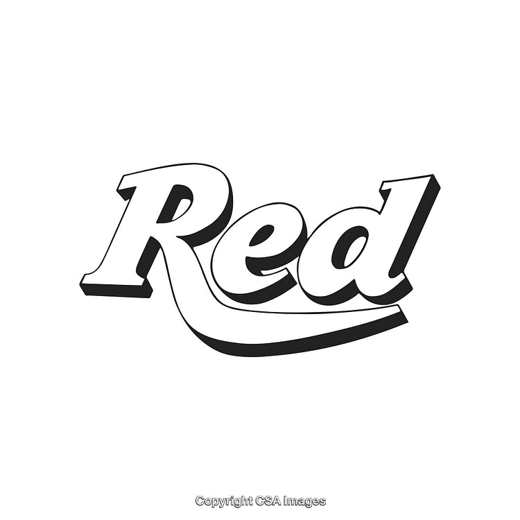 Stylized Typography Rendering Featuring the Word 'Red' in Bold Lettering
