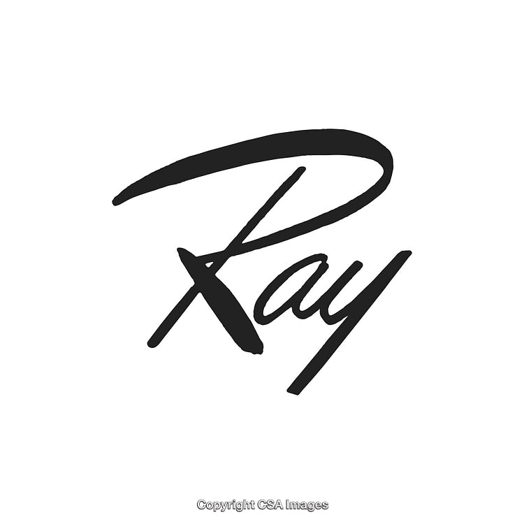 Modern Calligraphic Ray Text Logo Design on White Background