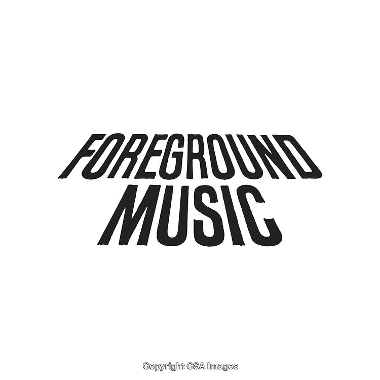Foreground Music Artistic Logo with Bold Typeface on White Background