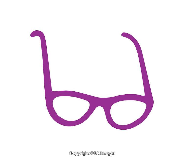 Minimalist Purple Glasses Icon on a White Background