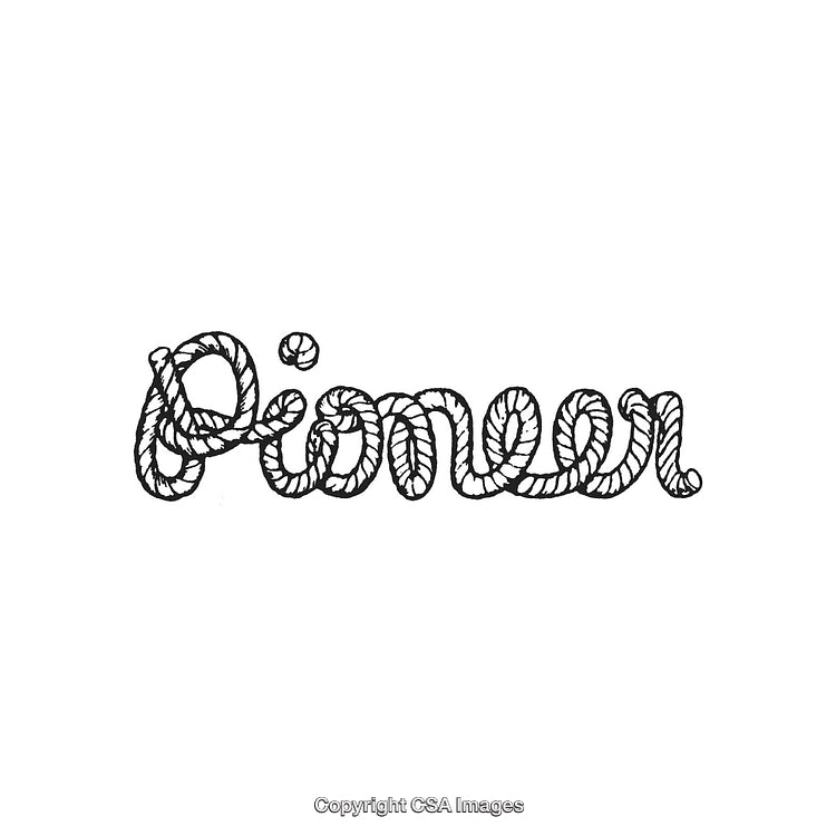 Artistic Illustration of the Word 'Pioneer' Formed Using Intricate Rope Design