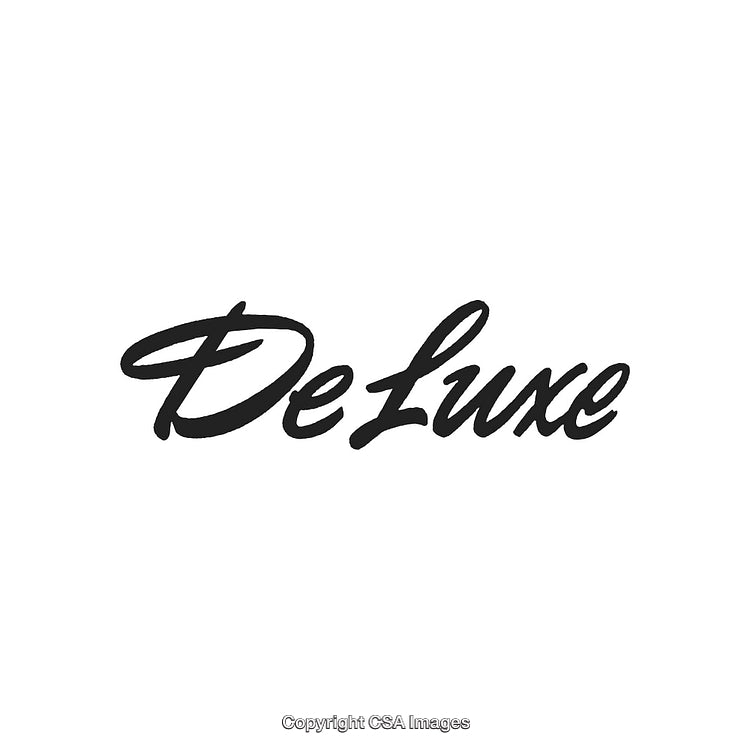 Artistic Display of the Words De Luxe in Stylish Script Font