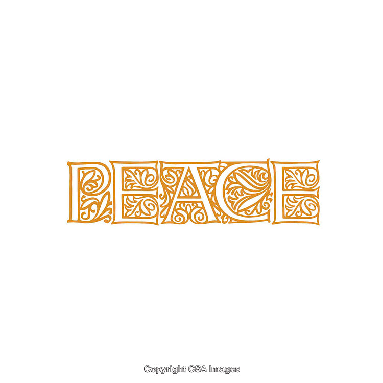 Intricate Ornamental Typography Displaying the Word 'Peace' in Elegant Style