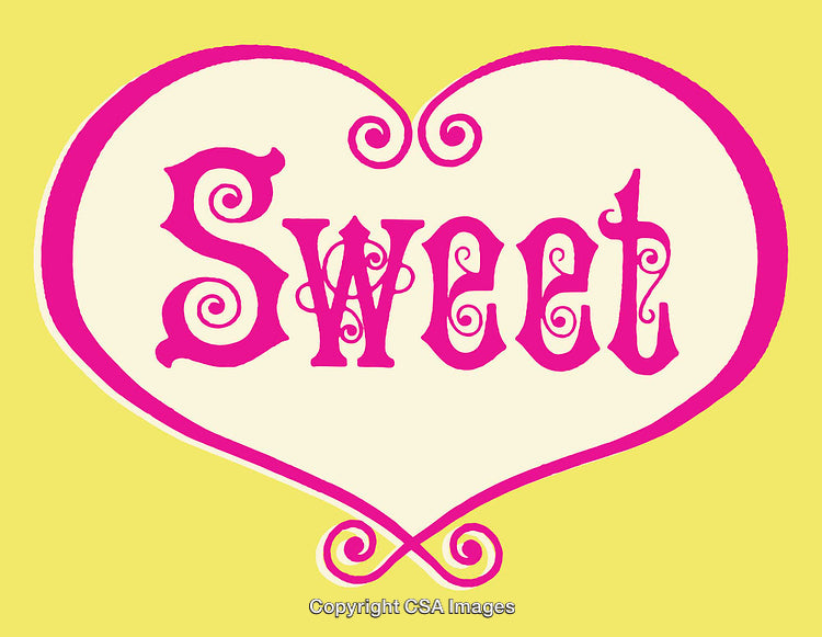 Pink Heart Design with 'Sweet' Text in Bold Typography