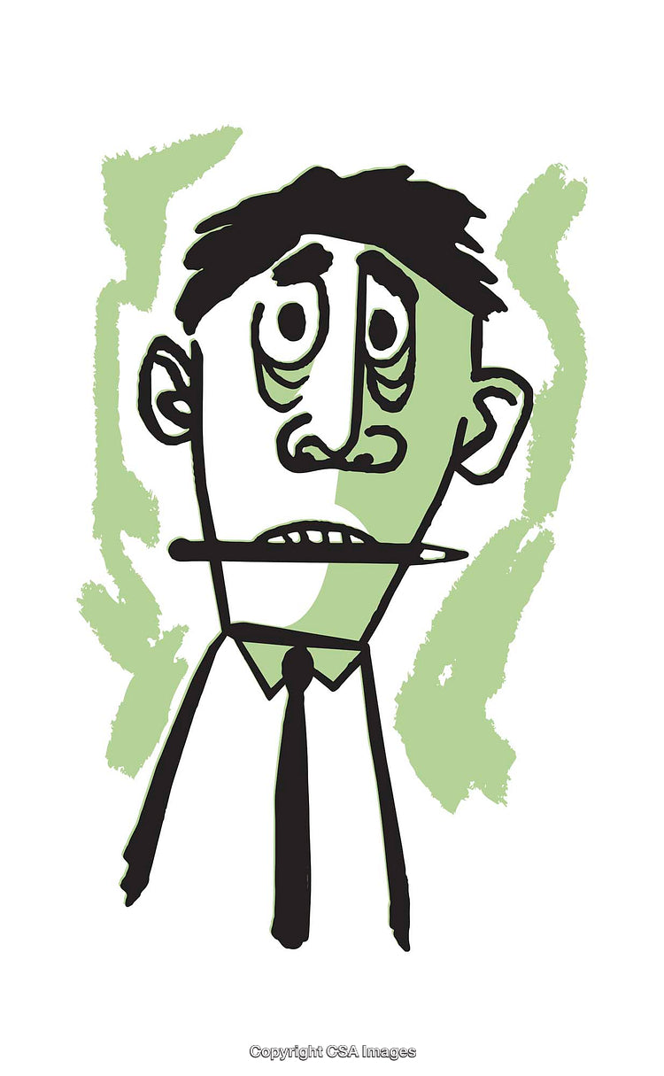 Abstract Illustration of a Concerned Man in Expressive Artistic Style