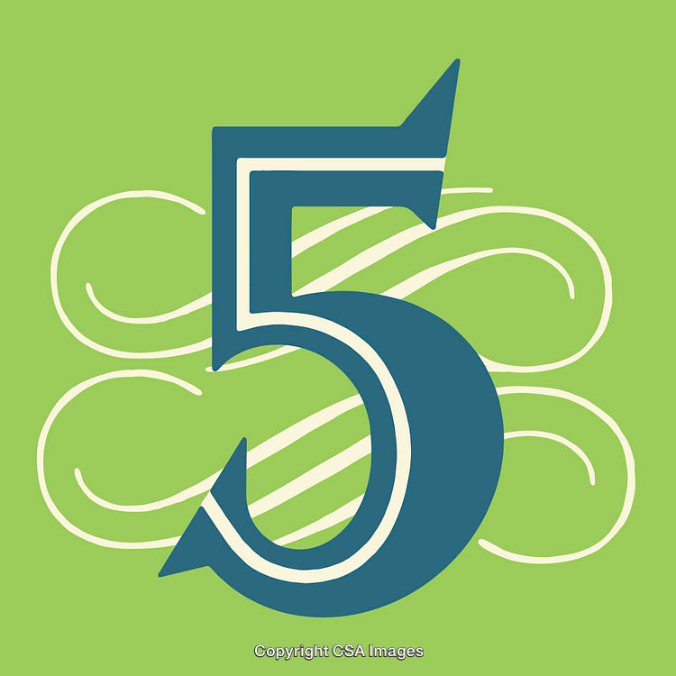 Creative Design Featuring the Number Five in Modern Illustration Style
