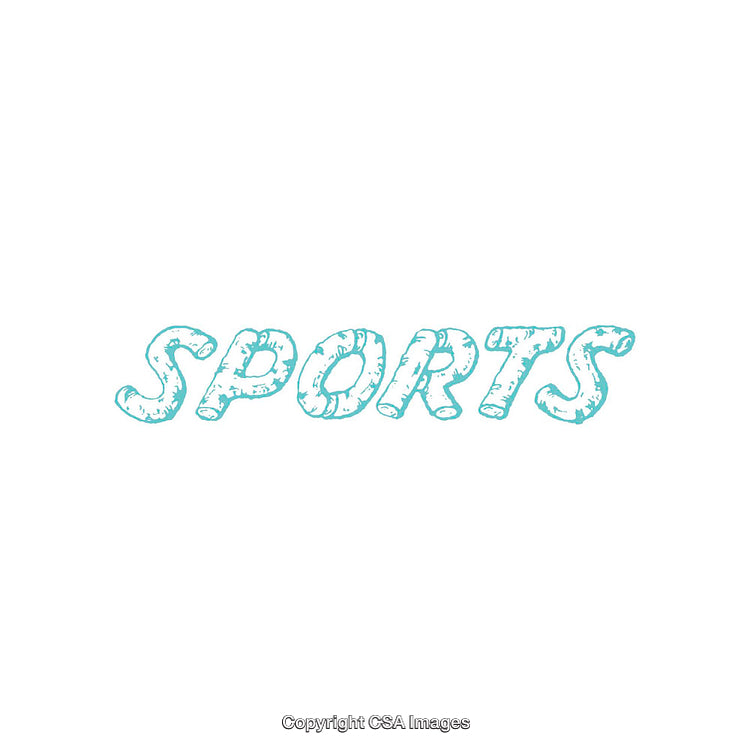 Creative Teal Text Design Featuring the Word Sports on White Background