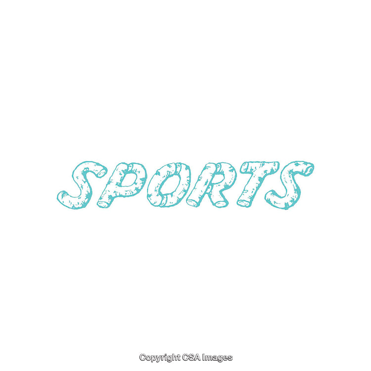 Creative Teal Text Design Featuring the Word Sports on White Background