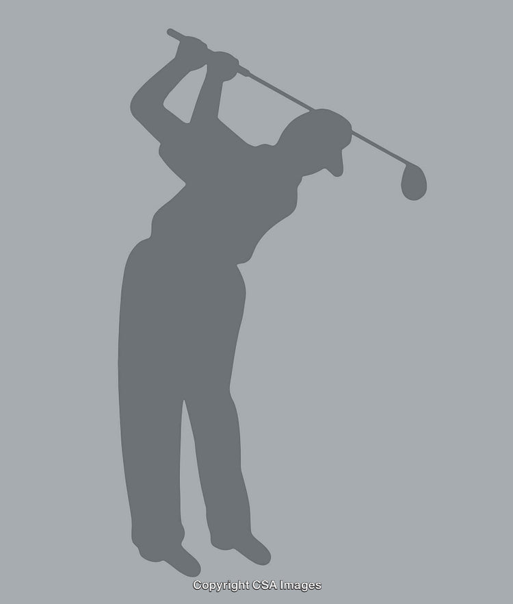 Illustration of a Golfer Swinging a Club in Dynamic Pose