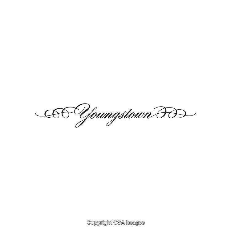 Elegant Calligraphy Design Featuring the Word 'Youngstown' with Decorative Flourishes