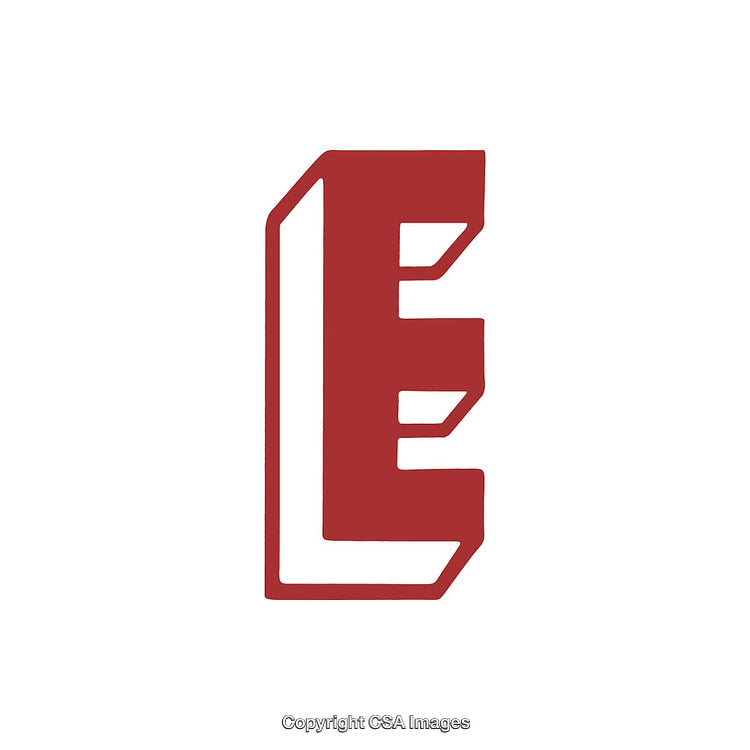 Bold Red Letter E With Retro Style Design Aesthetic