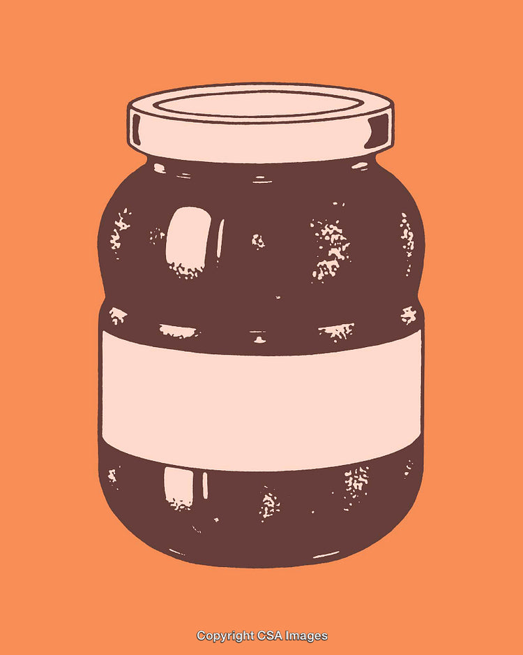 Color Line Art Illustration of a Jar with Abstract Detailing