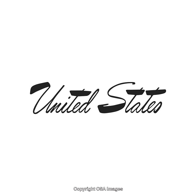 Stylish Calligraphic United States Text Logo in Elegant Black on White
