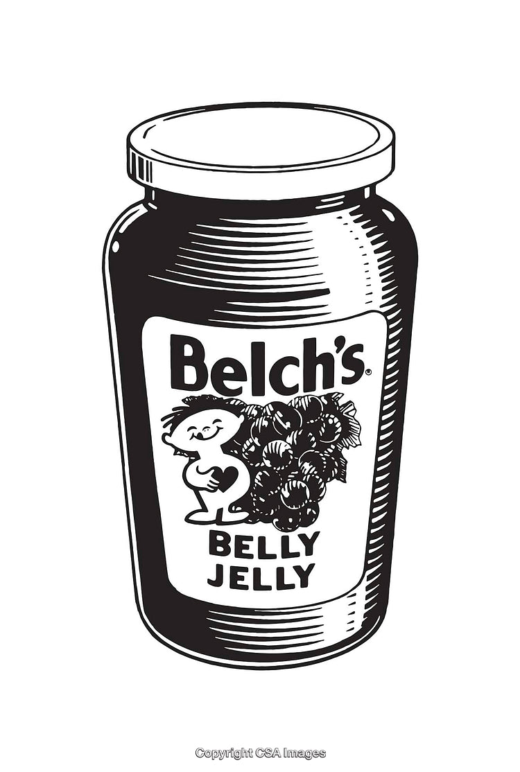 Black and White Line Art Illustration of a Jam Jar Design