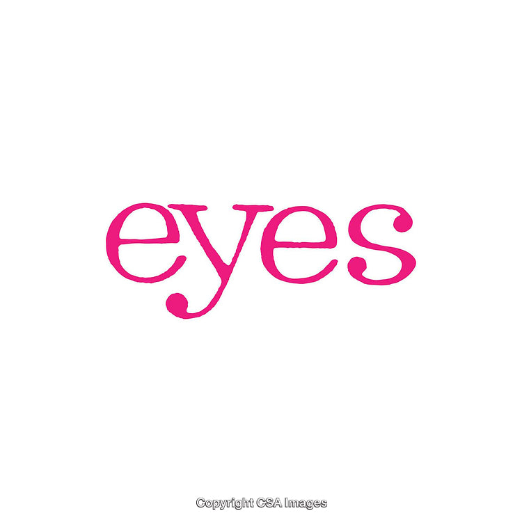Bold Typography Displaying the Word Eyes in Pink Text