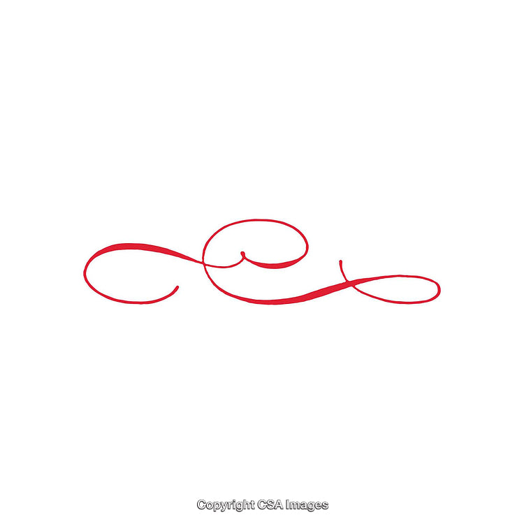 Elegant Red Decorative Calligraphic Design on a White Background