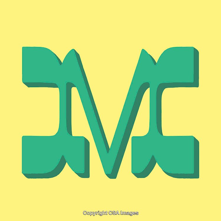 Green Stylized Letter M on a Yellow Background
