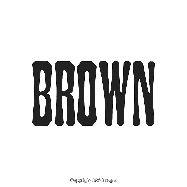 Stylish Typography Featuring Bold Black Text Spelling "Brown" on White Background