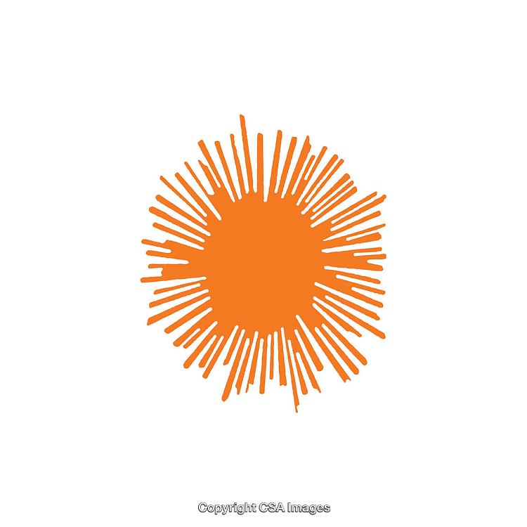 Bright Abstract Sunburst Design in Vibrant Orange on a White Background