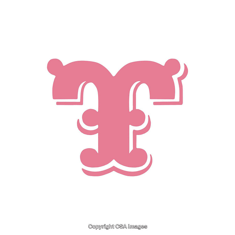 Decorative Pink Letter T on a Clean White Background
