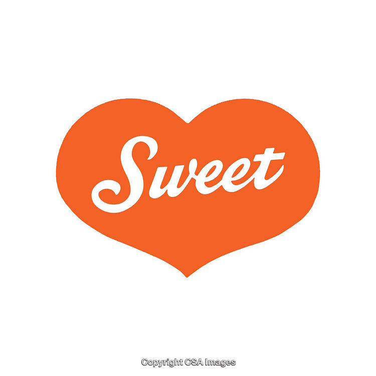 Orange Heart Graphic with Sweet Message on White Background