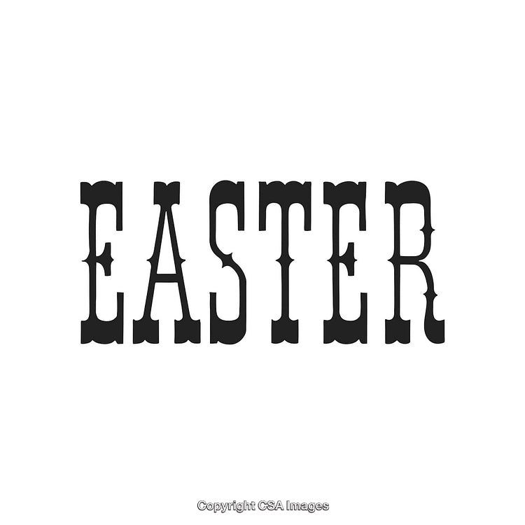 Bold Western-Style Text Display Reading Easter for Seasonal Concepts