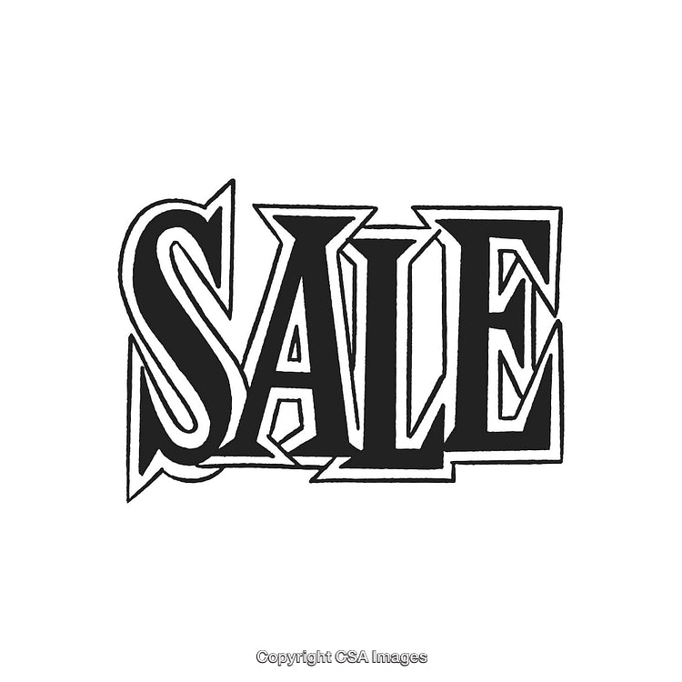 Black and White Retro-Style Sale Typography Design for Promotions