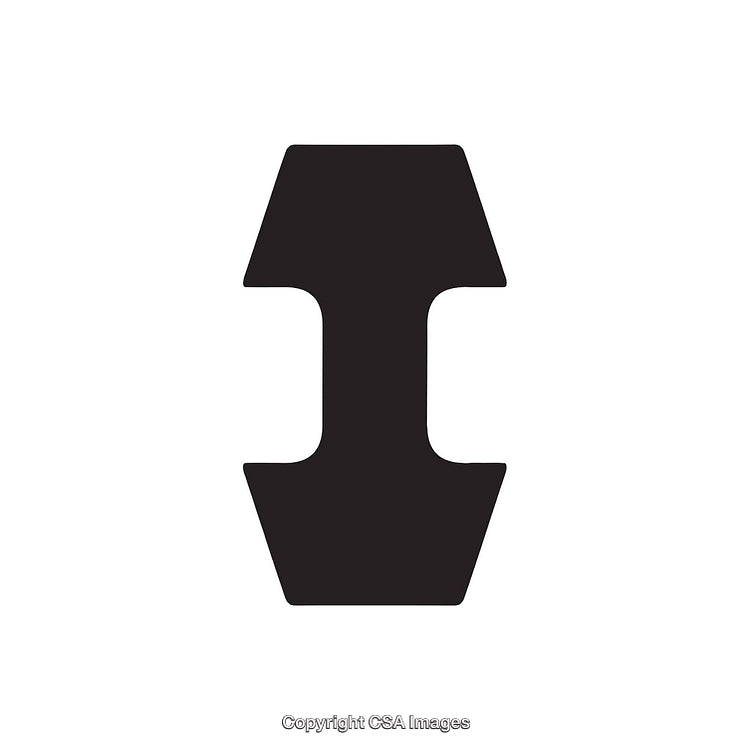 Stylized Black Letter I Isolated On White Background Symbol