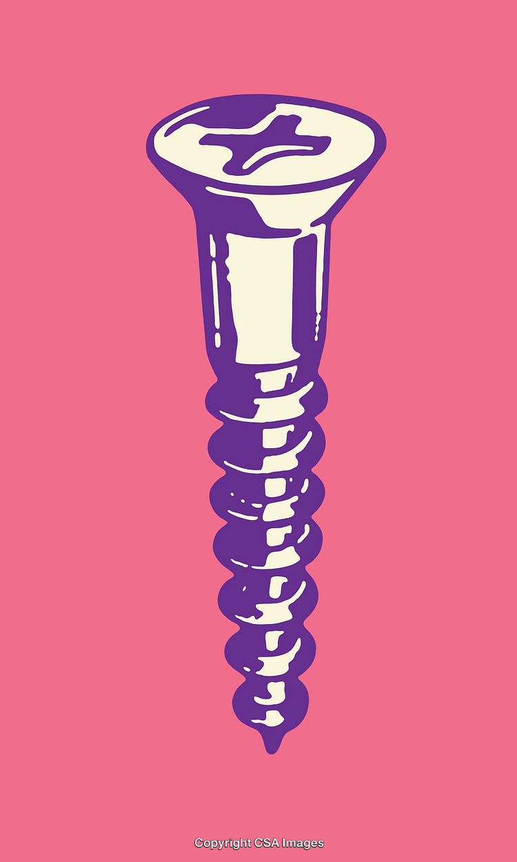 Colorful Artistic Illustration of a Screw on a Vibrant Background