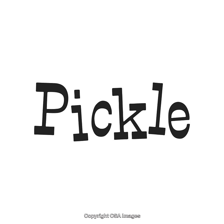 Playful Word Art Displaying the Word Pickle in Bold Typeface