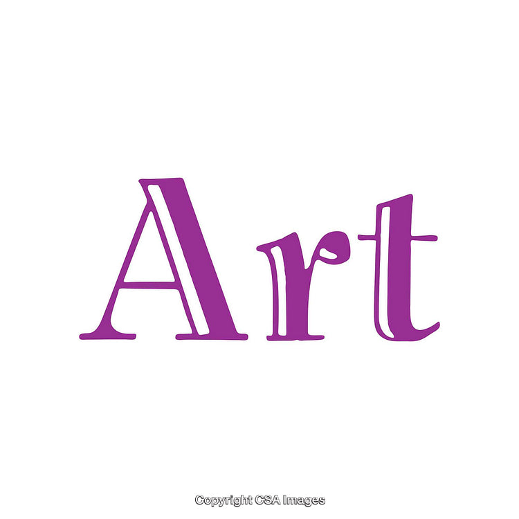 Vibrant Purple Art Typography on Crisp White Background