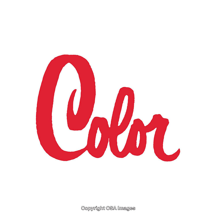 Red Handwritten Word 'Color' on White Background
