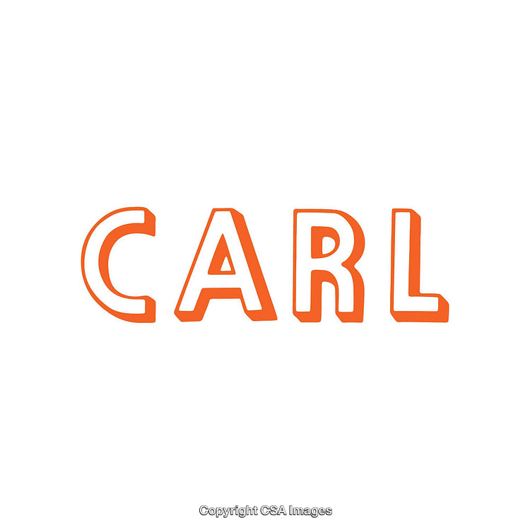 Bold Typographic Design Featuring 'Carl' in Bright Orange Text