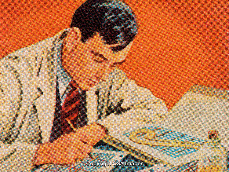 Young Man Working on Creative Design Projects in Vibrant Work Environment