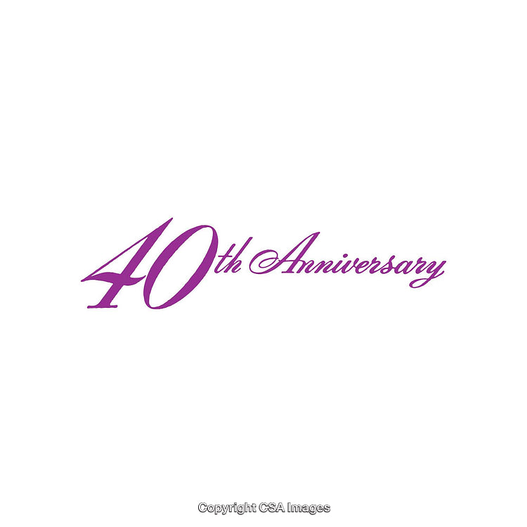 Elegant Purple 40th Anniversary Typography on White Background