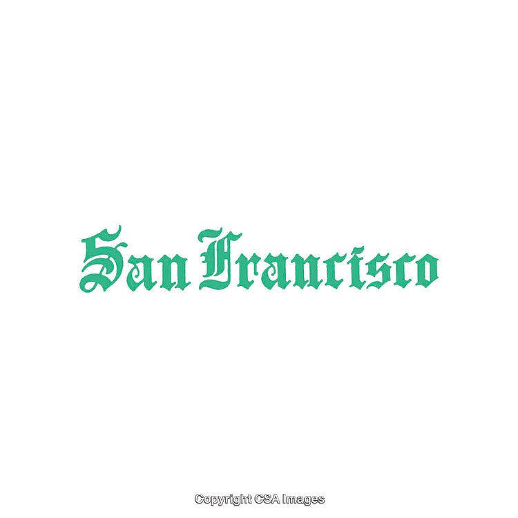 Green Text Design Featuring the Name 'San Francisco' in Bold Typography